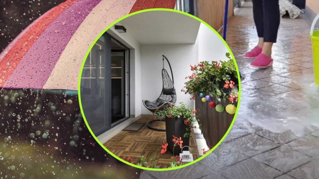 Balcone pulito metodo pioggia